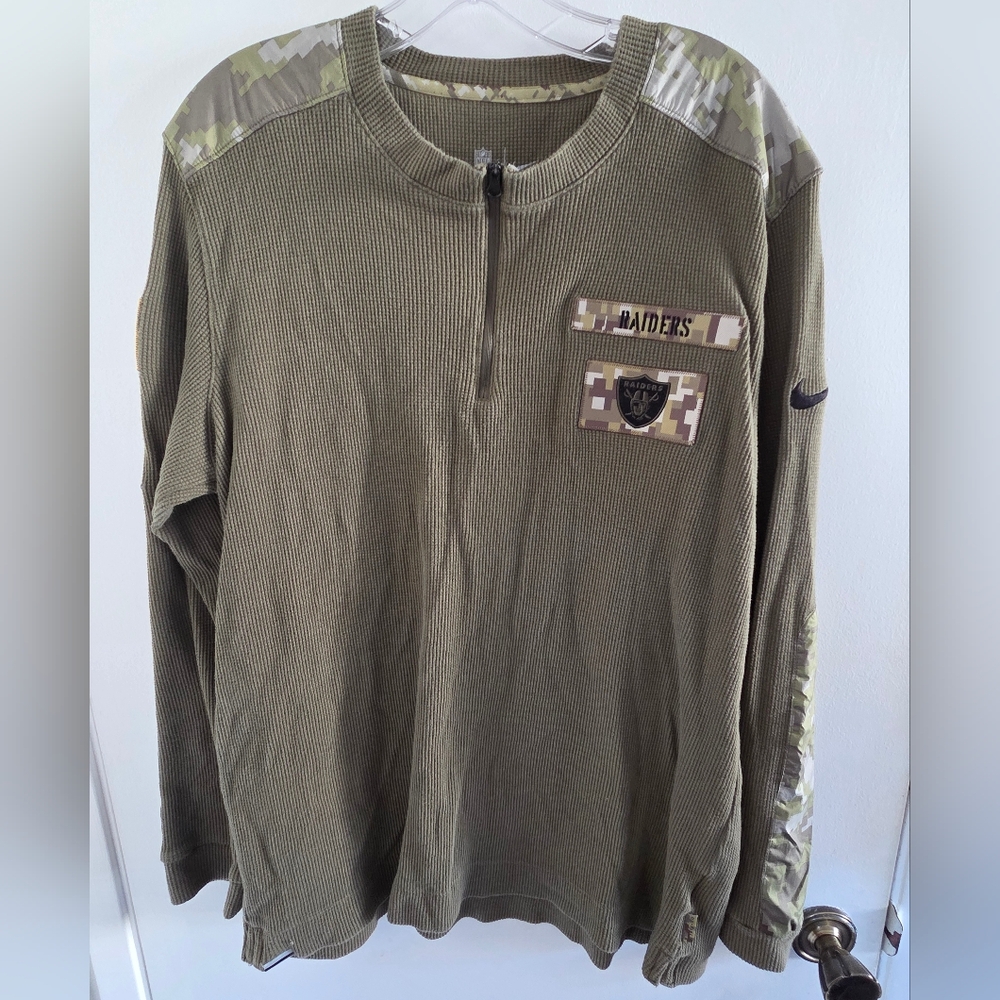 Las Vegas Raiders Pullover L Nike NFL Salute To Service 1/4 Zip Thermal Henley